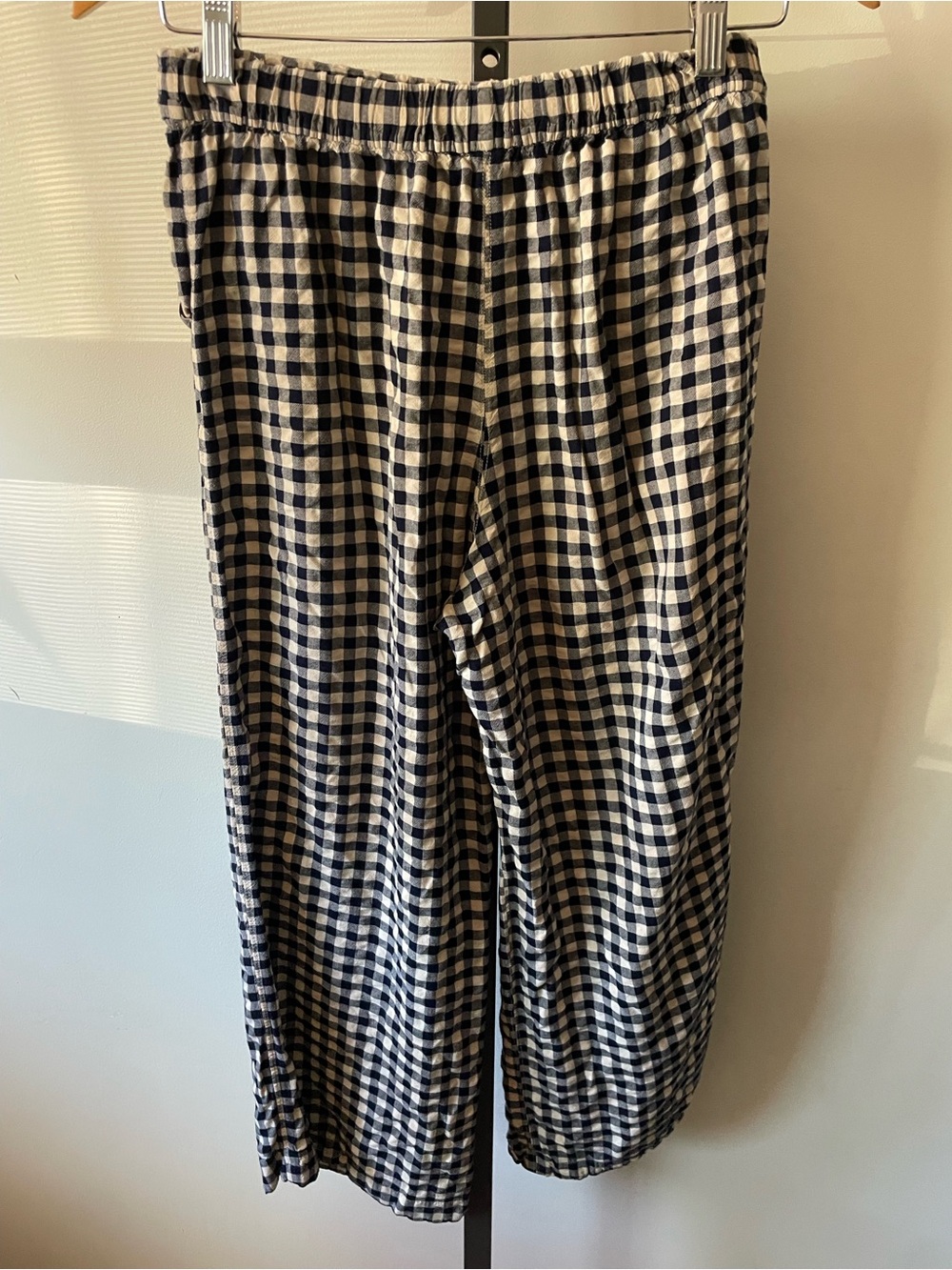 UNIQLO x Princesse Tam Tam Gingham Plaid Linen Blend Lounge Pants Wide Leg Small - Picture 2 of 7